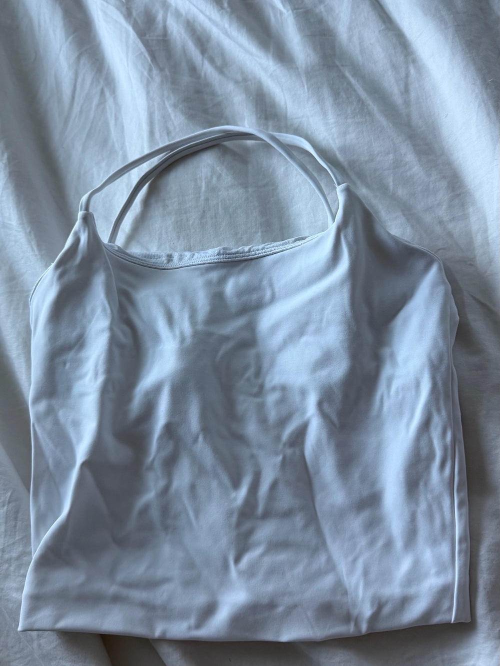 Crop Shop Boutique White Double-Strap Cropped Tank